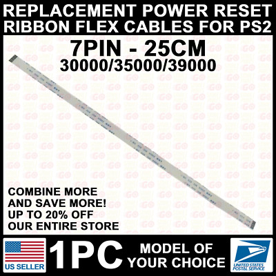 Power Reset Button Ribbon Flex Cable 7/8/12 Pin Fat/Slim For PS2 Playstation 2