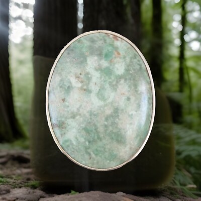Charles Albert 950 Sterling Silver Variscite Heavy Large Ring