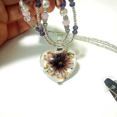 Japanese Traditional Glass Crafts Necklace Cloisonn Style 003 eBay