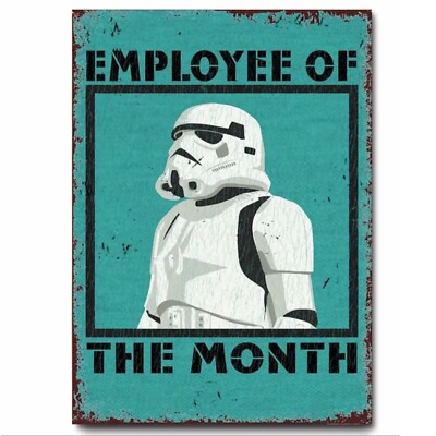 Star Wars Stormtrooper Funny Employee of The Month Artwork Printed On Metal Sign