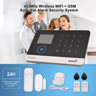 433MHz GSM Wireless WIFI Smart Home Burglar Security Alarm 16 Piece DIY Kit F9G6