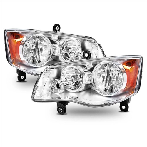 Хром/Черный для фары Chrysler Town&Country 08-16 11-20 Dodge Grand Caravan