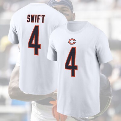 HOT! D'andre Swift #4 Chicago Bears Name & Number Player, Swift #4 Bears Player