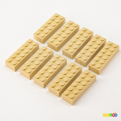 Lot of 10 Genuine LEGO Tan 2x6 44237 2456 Building Bricks Blocks Parts & Pieces
