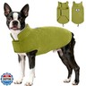 DENTRUN Reversible Dog Coat - Windproof Polar Fleece Vest with Reflective Neck Strips, Hook and Loop Closures, Easy-On Cold Weather Jacket for Medium Puppies (Medium Dogs Gear)