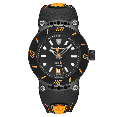 Pre-owned Tonino Lamborghini Men's 'panfilo' Black Dial Automatic Watch Tlf-t03-3