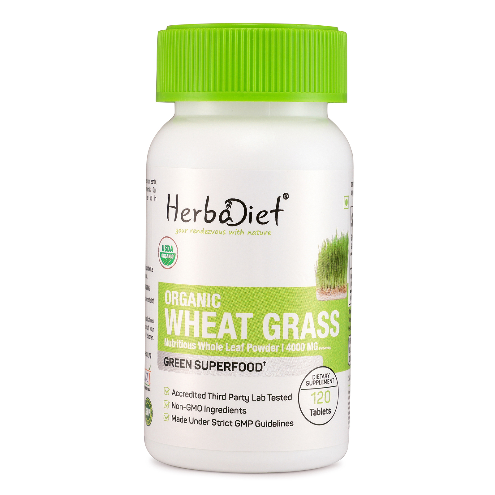 Organic Wheat Grass 4000mg 240 Tablets Pills Certified Vegan Green Superfood