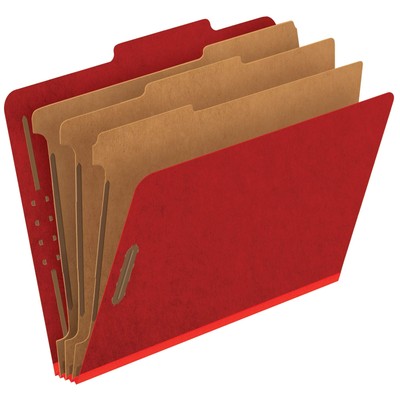 Pressboard Classification File Folders, 3 Dividers, 2'' Embedded Fasteners, 2/...