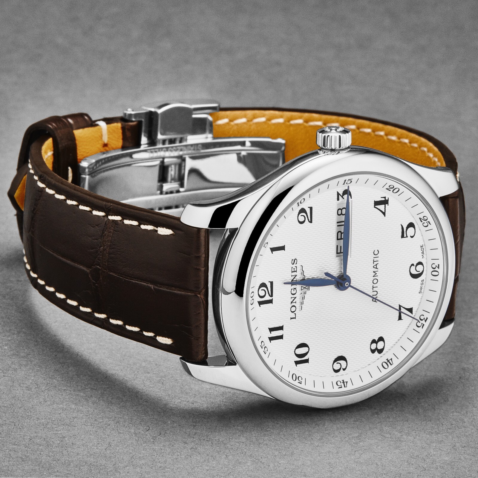 Pre-owned Longines Master Collection Auto 38.5mm Leather Men's Watch L2.755.4.78.3