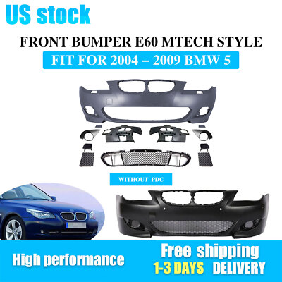 For 2004-2009 BMW 5 Series Sedan Wagon New Front Bumper E60 Mtech Style W/o PDC
