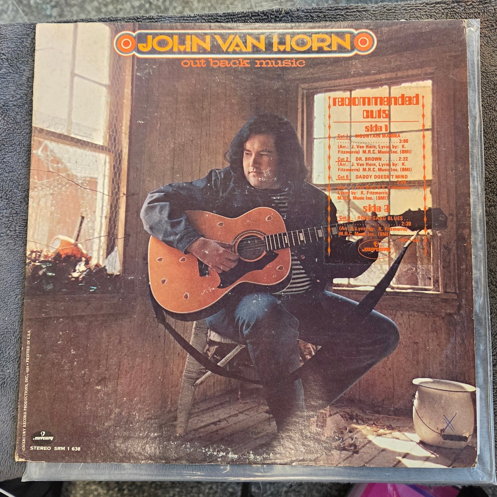 JOHN VAN HORN OUT BACK MUSIC WLP WHITE LABEL PROMO
