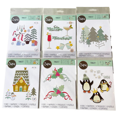 Sizzix Thinlits CHRISTMAS Die Cuts Bundle Winter Holiday Scrapbooking Crafting