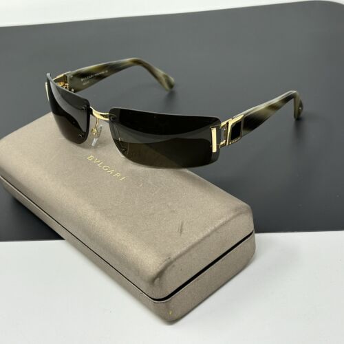 ブルガリ　BVLGARI ブラウンサングラス 526-T ゴールド リムレス高級 BVLGARI ブルガリ サングラス 526-T 438/11 リムレス ツー