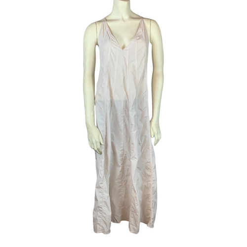 Maxi Dress Pink Tie V Neck Sleeveless Parachute S