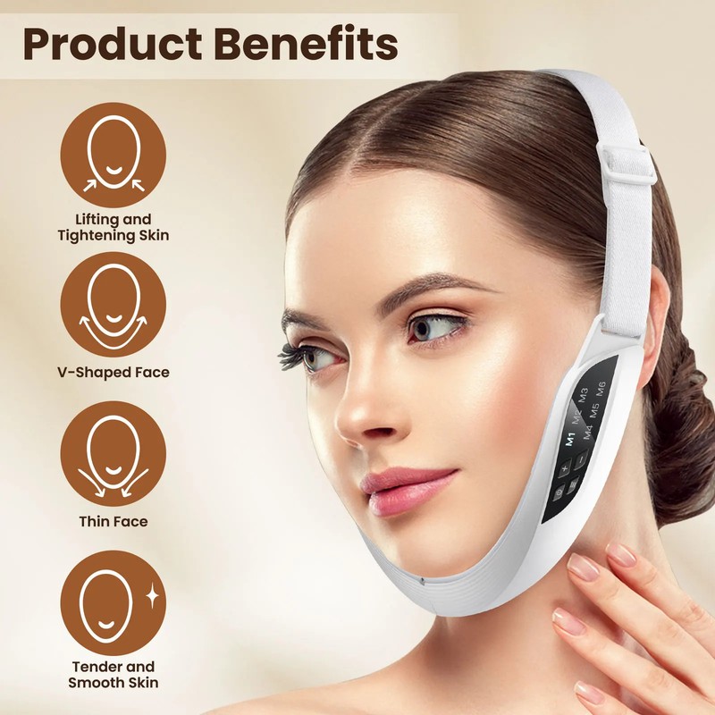 EMS Face Lifting Device Microcurrent V Face Massager Facial Firming Chin