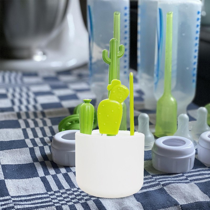 4pcs Cactus Bottle Cleaner Set Cute Water Bottle Straw Brush Multi-functional