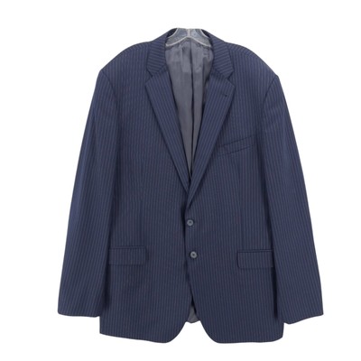 Unbranded Loro Piana Fabric Super 120's 100% Wool Jacket Blue Striped  46 X