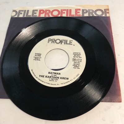 KB179 45RPM Kartoon Krew Batman same flip Profile 5113 Promo 1986 
