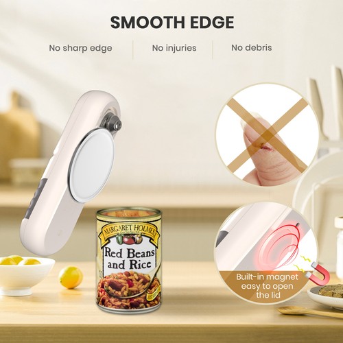 Electric Can Opener, Rechargeable Auto Can Opener w/Reme Tilted Blade, One-Touch