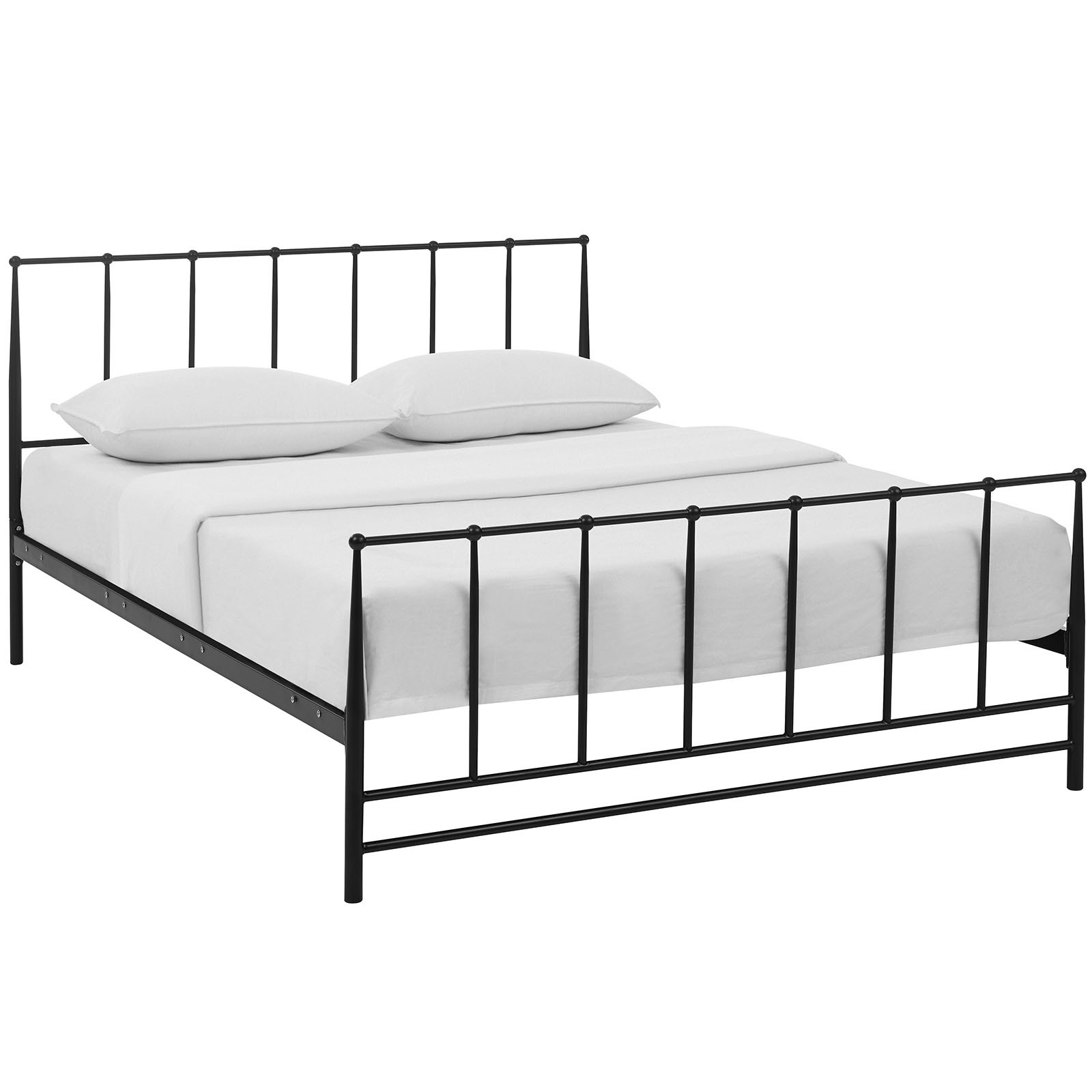 Modern Farmhouse Cottage Metal Spindle Queen Size Platform ...