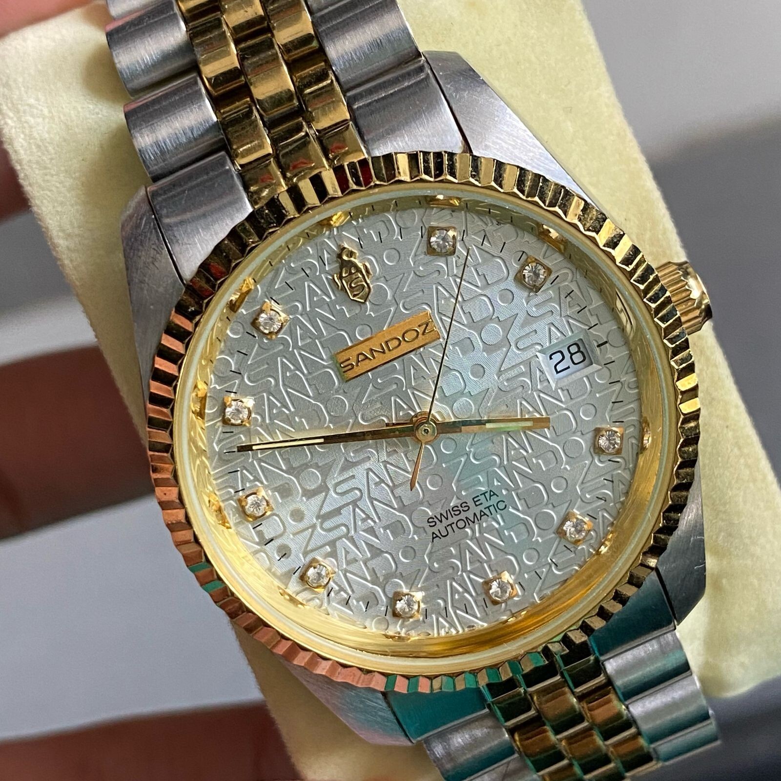 RARE Sandoz Computer Dial Two Tone Automatic ETA Swiss