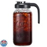 AOZITA 64 oz Glass Pitcher with Lid - 2 Quart Mason Jar Pitcher with Filter Lid, Wide Mouth Jar Leak-proof Water Jug, Heavy Duty Glass Container for Water, Juice, Milk, Tea, Iced Coffee, and Drinks