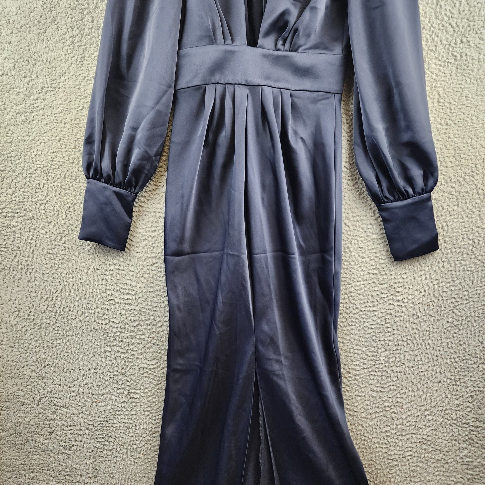 Ramy Brook Madelane Plunging Maxi Dress Women's 0 Navy Solid Back Zip Closure - Picture 5 of 19
