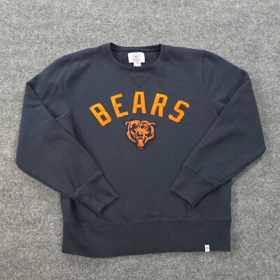 Chicago Bears Sweatshirt Mens Large Blue Spellout Logo Football NFL 47 Brand