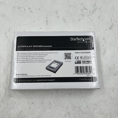 New StarTech 2.5'' to 3.5'' SATA Hard Drive Adapter Enclosure 25SAT35HDD.