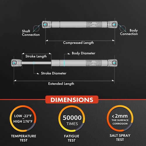 2pcs Hood Lift Supports Shock Struts for Porsche Panamera 970 10-16 97051157200