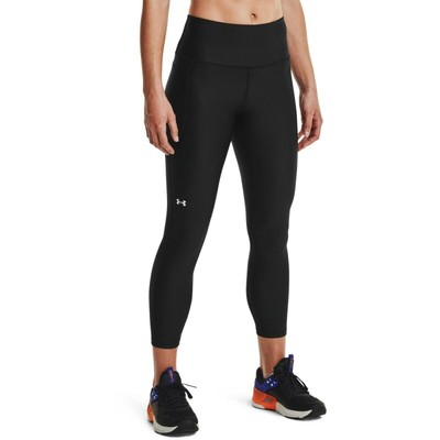 

Женские леггинсы до щиколотки Under Armour HeatGear с нескользящим поясом, черная спортивная одежда, Черный