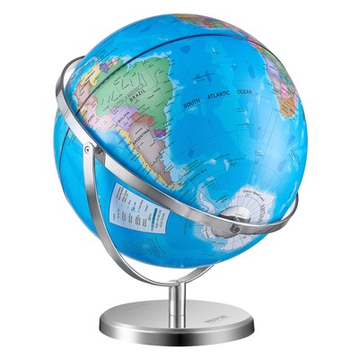 VEVOR Illuminated World Globe with Stand 13in/330.2mm Educational 720° Spinning