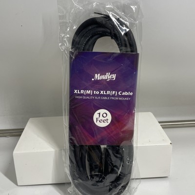 MouKey XLR(M) To XLR(F) Cable- 10 Feet - NEW ITEM - SAME DAY SHIPPING