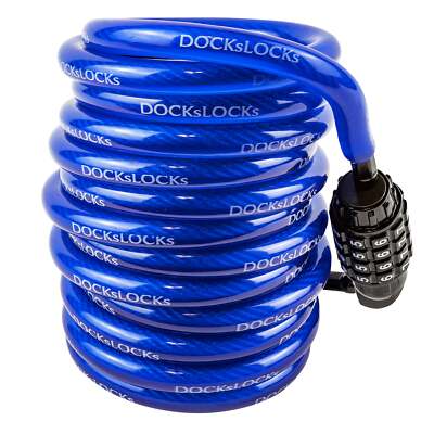 Anti-Theft Weatherproof Coiled Security Cable with Re-settable Combination Lock