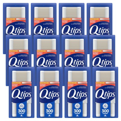 Q-tips Antimicrobial Swabs for Cleaning are Made with 100 Percent Cotton, 300...