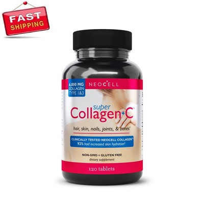 NeoCell Super Collagen + C 120 Tablets Collagen 120 Capsules, New, Free...
