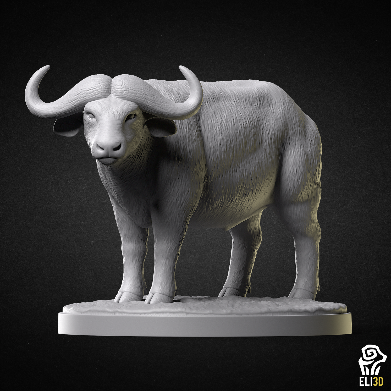 Buffalo 3D Printed Miniature for Tabletop Gaming D&D 32mm 1/48 Scale