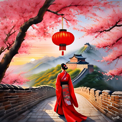 Amy Diab - And So Am I (2024) Great Wall of China Signed - 17'' x 22'' Art Print
