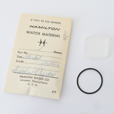 Vintage Hamilton Beldon Crystal w/ Gasket Watch Part #194906 (C3D21)