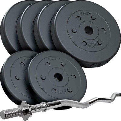 32 kg Hantel Set SZ Curl Curlstange Hantelstange Hanteln Gewicht Hantelscheibe