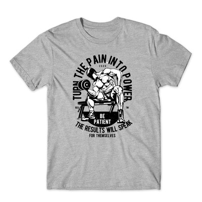 Turn The Pain Into Power Bodybuilding Gym Fitness T-Shirt Adults