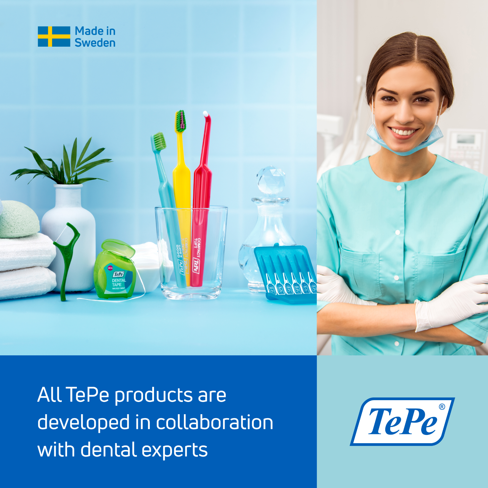 TEPE Compact Tuft Toothbrush - Braces & Hard to Reach Areas, 1 Pk