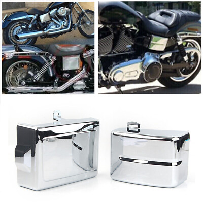 Chrome Battery Side Cover For Harley Dyna Fat Bob Low Rider Super Wide Glide US