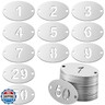 Hicarer Metal Numbered Tags Stainless Steel Number ID Key Tags with Holes Numbered Key Rings Chain (50 Pcs,1-50, Oval)