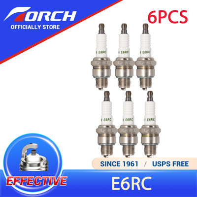 6PCS Genuine TORCH E6RC Copper Core Spark Plug Replace for NGK BR6HSA/ BR6HS