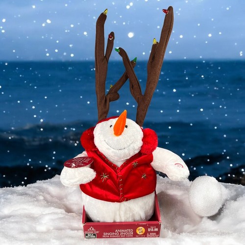 DOES NOT DANCE Dan Dee Snowman With Antlers Lights Up, Sings