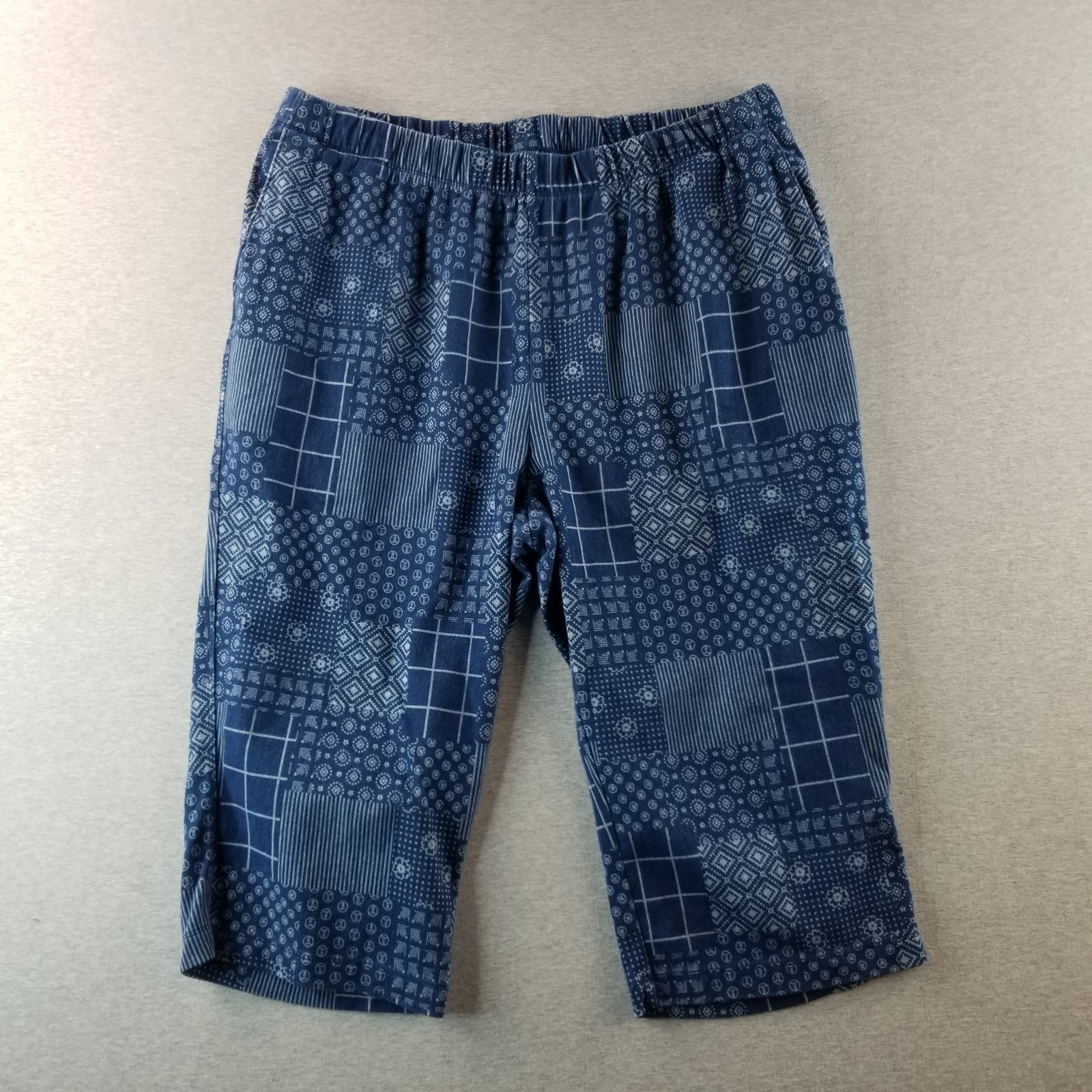 Lands End Pants Womens Sz 1x Pull On Stretch Waist Printed Indie Hippie Normcore