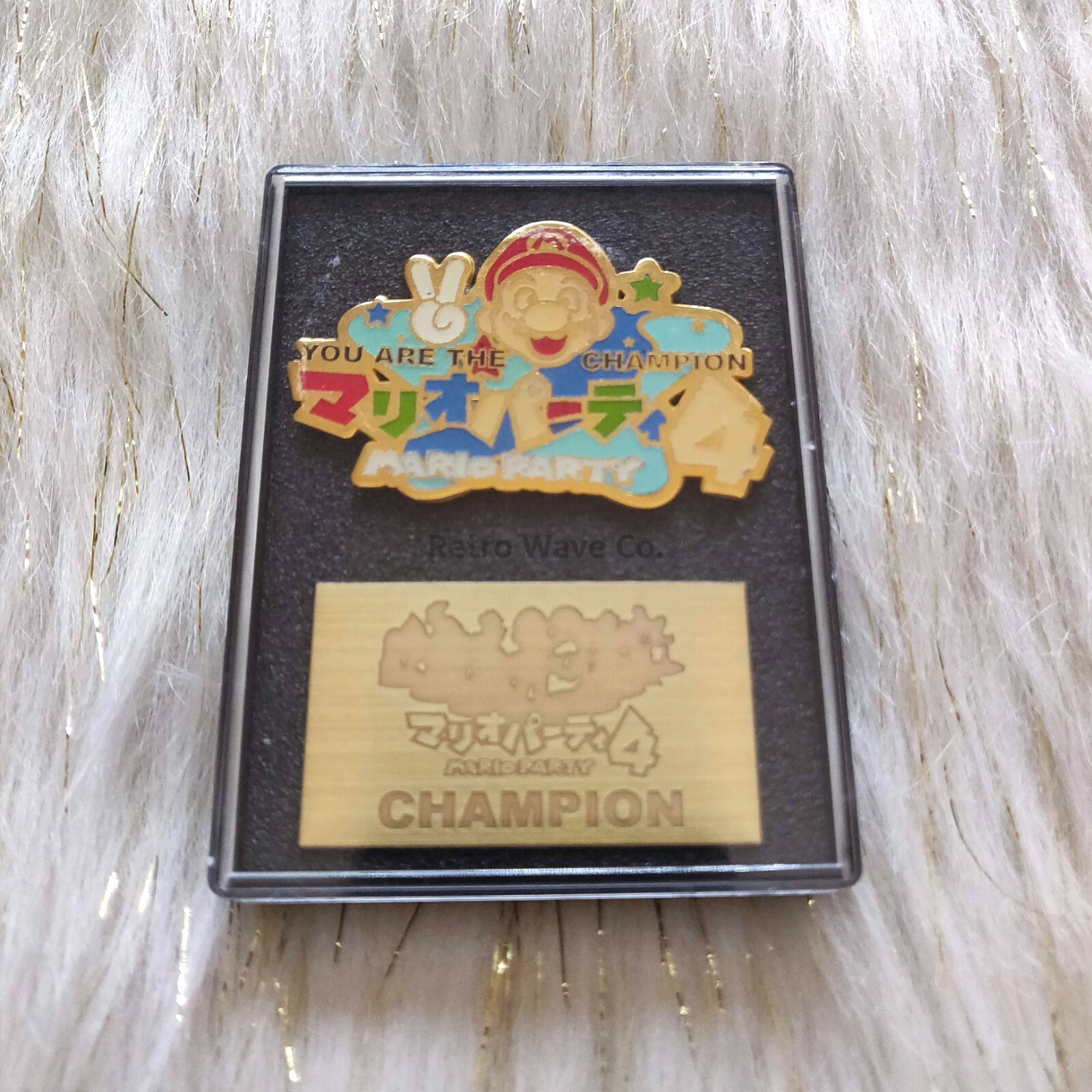 マリオパーティ4 チャンピオンピンバッチchampion 未使用品】マリオパーティ4 CHAMPION バッジ ノベルティ非売品