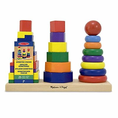 Товары Melissa And Doug Классическая игрушка Деревянный штабелер с геометрическим рисунком НОВИНКА