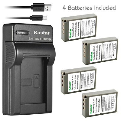 Kastar Battery Slim USB Charger for Olympus BLS-5 & Olympus E-420 E420 Camera
